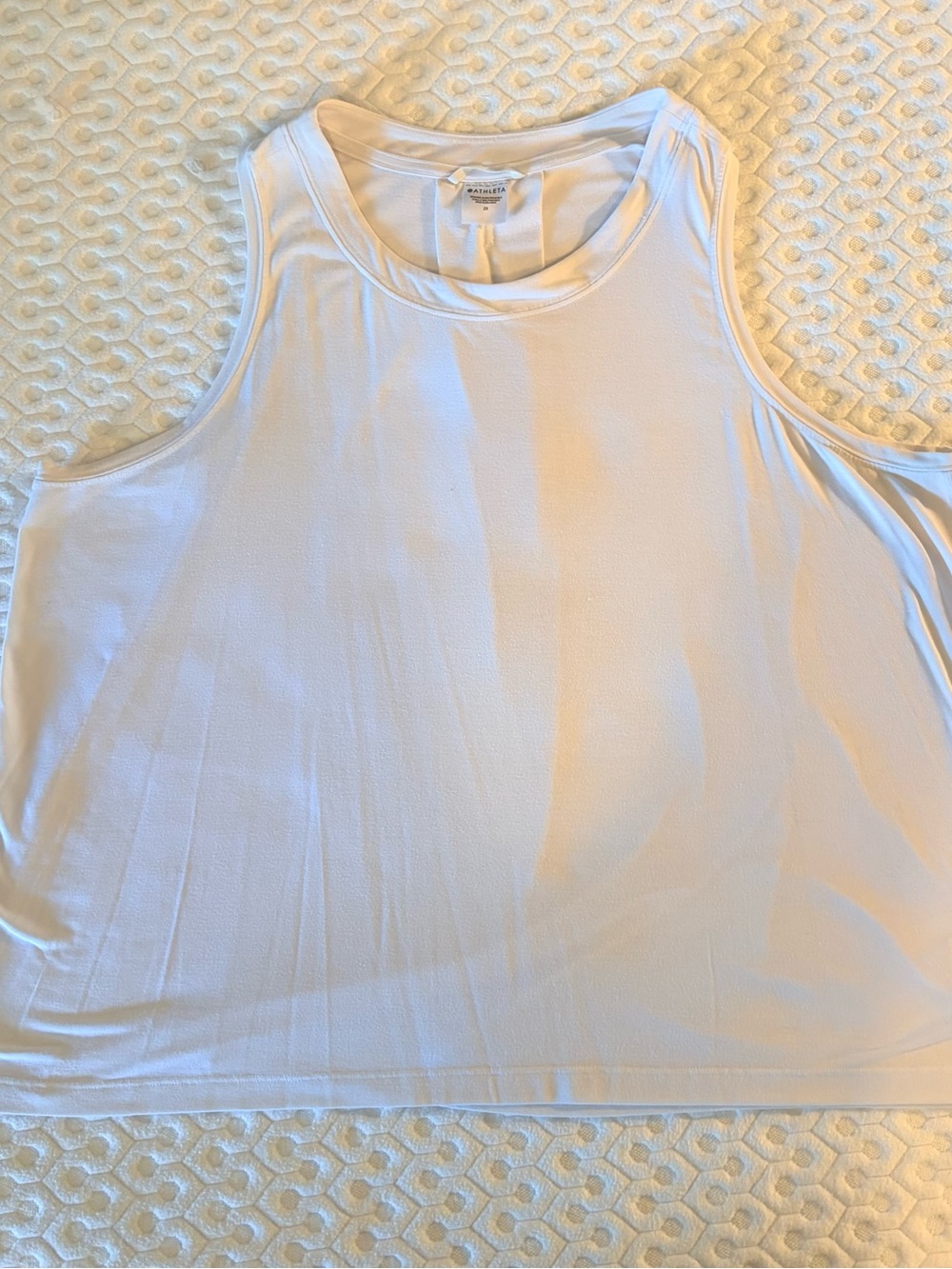 Athleta White Scoop-Neck Performance Tank